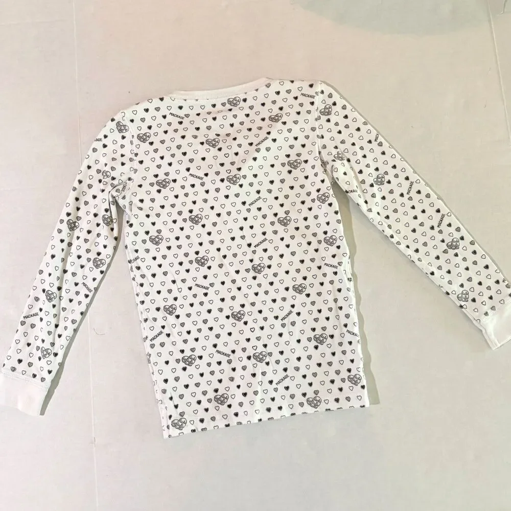 Mackage x Roller Rabbit, Black & White Heart Print Pajama Set, Kid's10